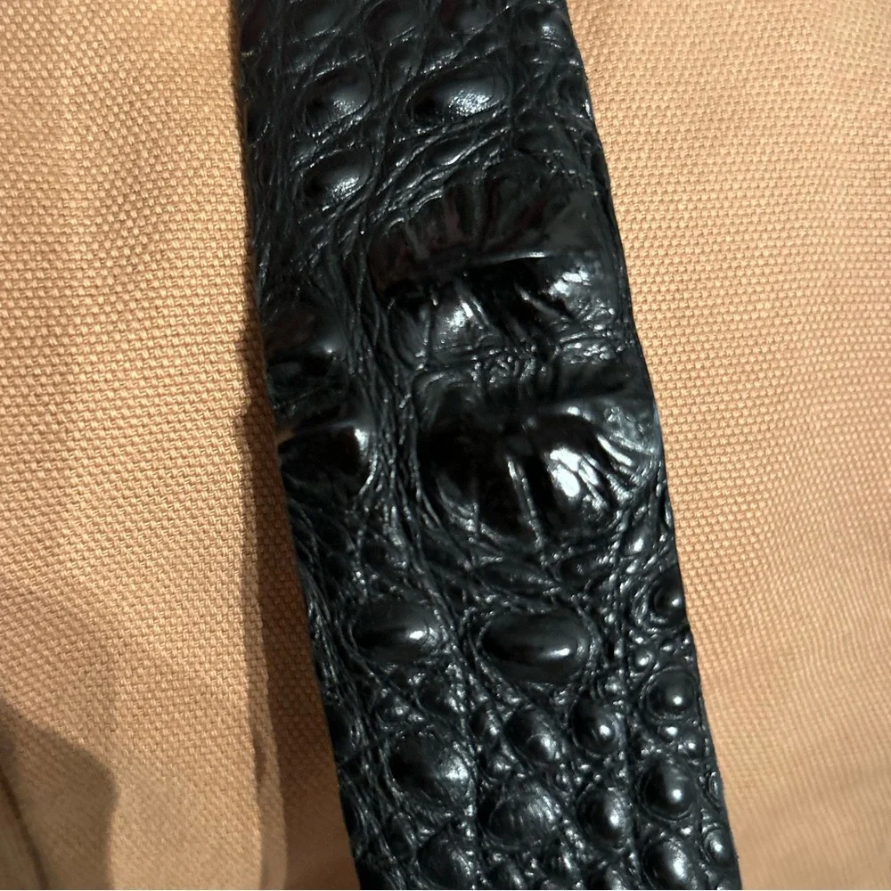 VOGT “Lone Ranger” sterling silver & 14K gold buckle on black alligator Belt